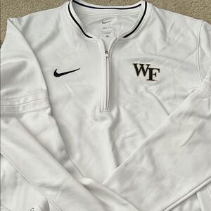 Wake Forest Nike White Dri-Fit Quarter-Zip with Black Accents